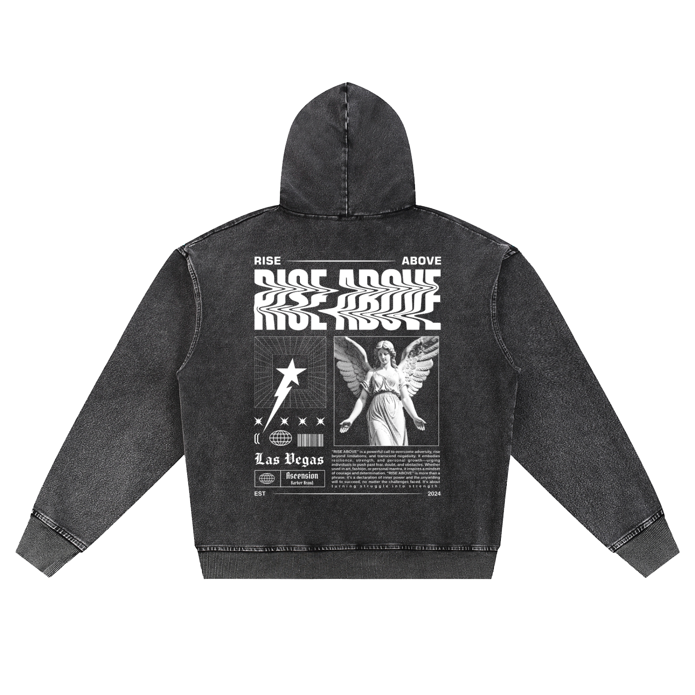 Snow Wash Oversized Zip-Up Hoodie